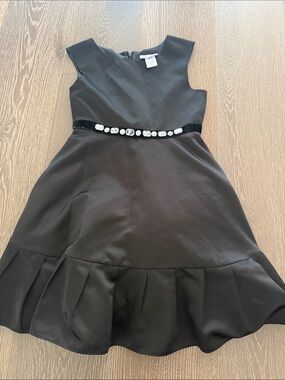 Bloome Girls Black Sleeveless Party Dress with Jeweled Waist. Size 8